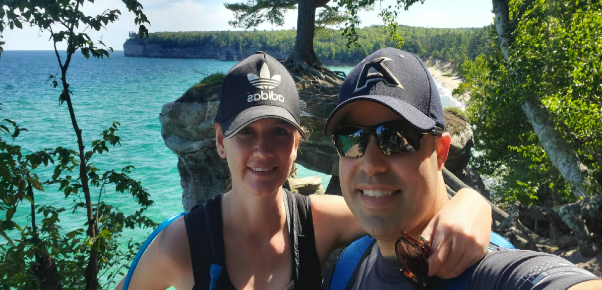 Couple on a nature walk.