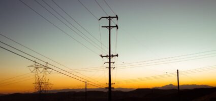 Electrical Poles at night.