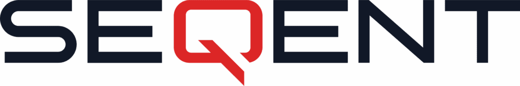 Logo_Dark_RedQ The image is the SEQENT logo, with the letters "S", "E", "Q", "E", "N", and "T" in bold, dark font. The "Q" is stylized in red with a unique tail, contrasting with the other black letters.