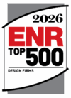 ENR_NATIONAL2026_ClientLogo_Top500 A badge-style graphic featuring "2026 ENR Top 500 Design Firms" in bold red and black letters, accented by black and gray, proudly highlights wunderlich-malec on a clean white background.