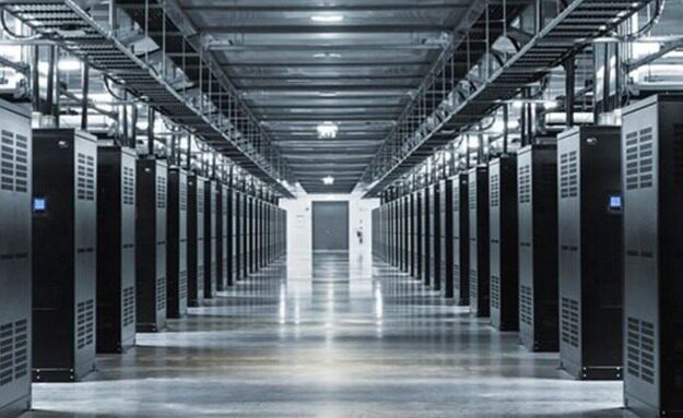 Hyperscale Data Center Data Hall Data hall with rows of server cabinets